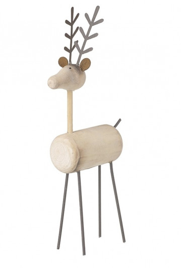 Wooden Standing Reindeer Metal